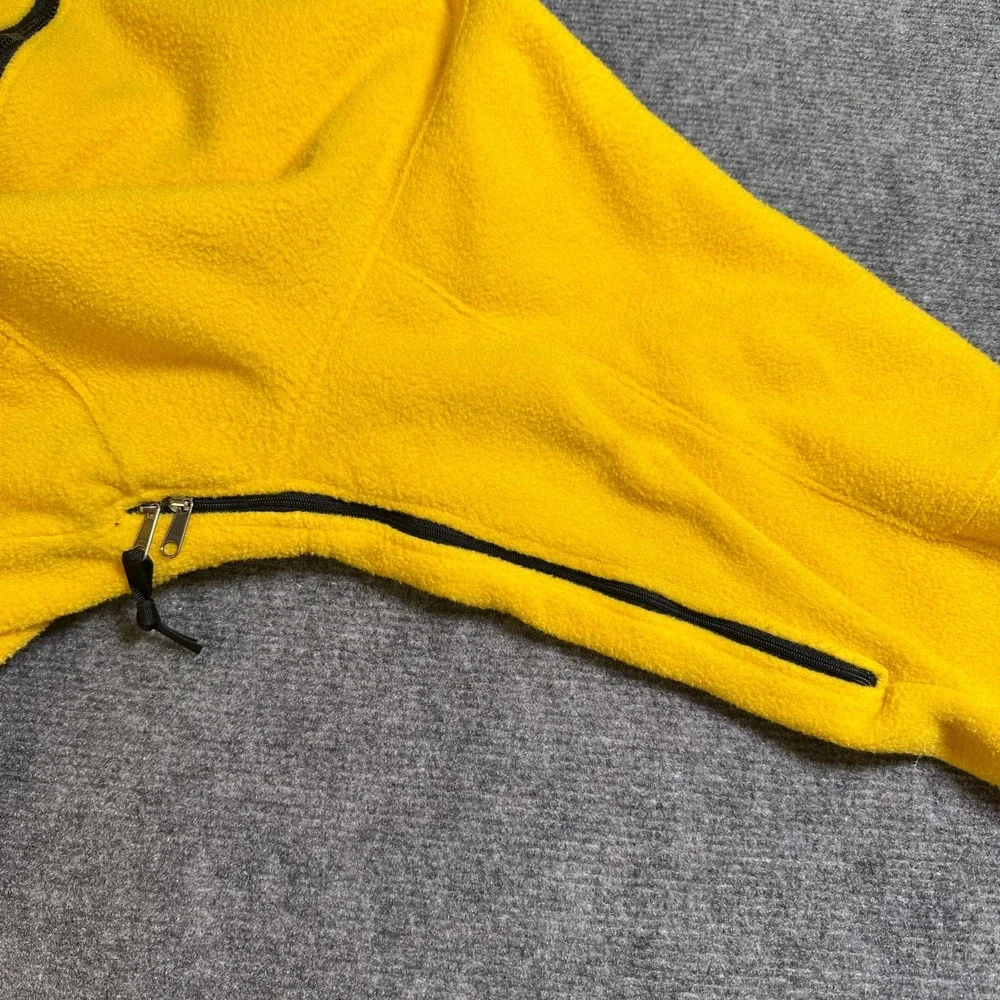 The North Face Denali Fleece Jacket Mens Small Yellow Black Full Zip Pit Zips